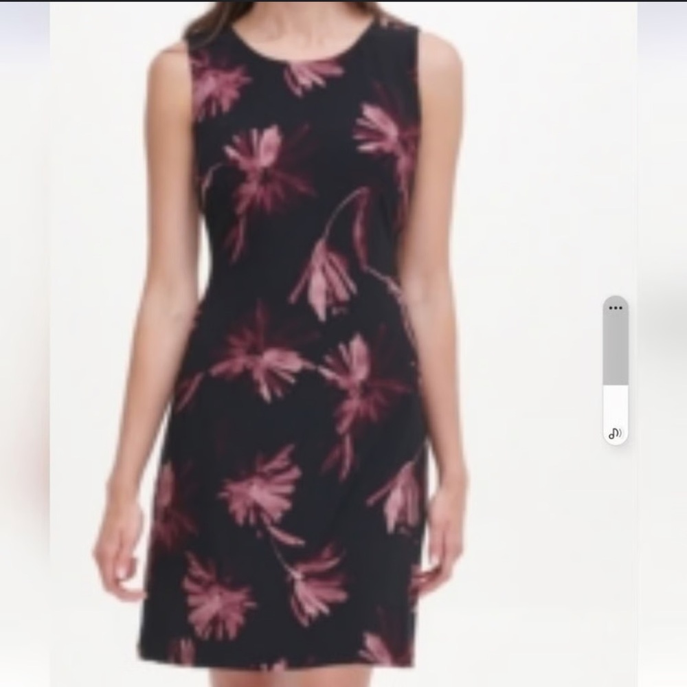 NWT Tommy Hilfiger Black Dress with Floral Pattern